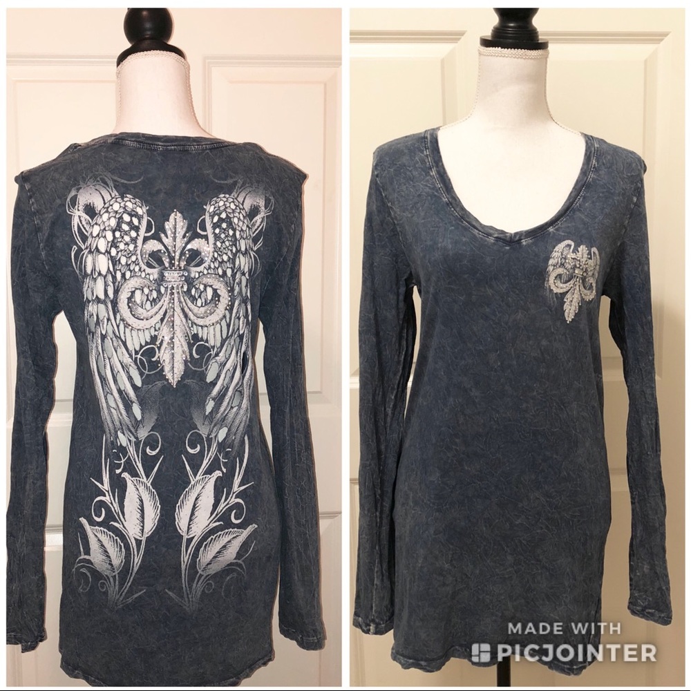 Katydid Angel Wings Bling Top 2xl fits like L/XL